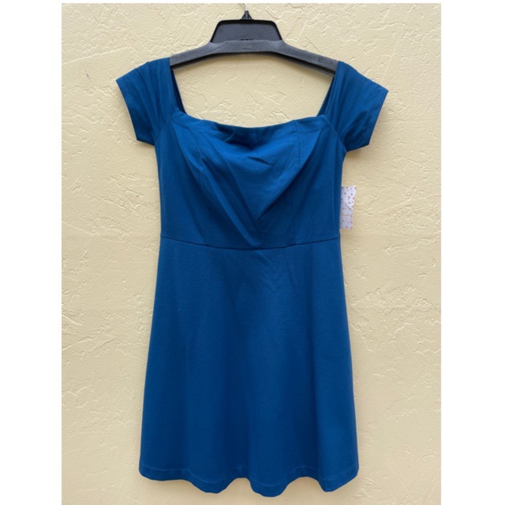 Teal color mini dress